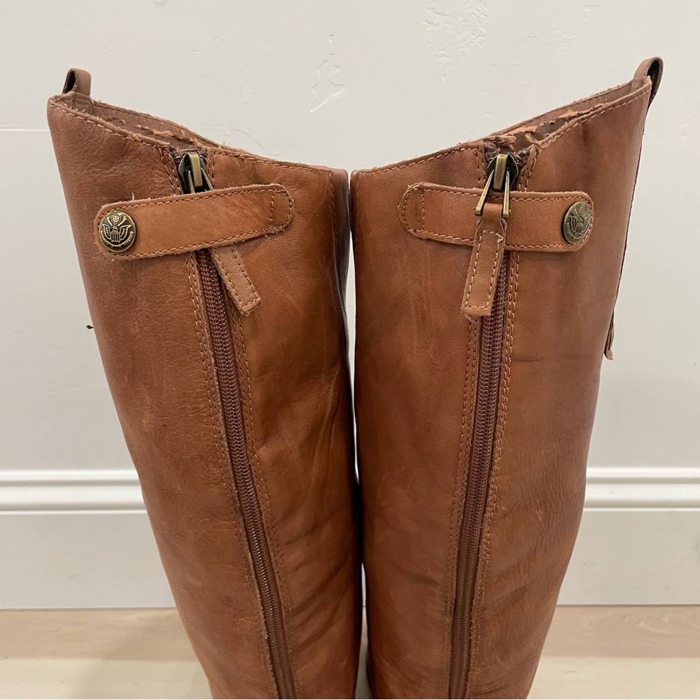 Sam Edelman Women's 9 Penny Riding Boot Whiskey Leather Brown Tan Knee Height - Picture 6 of 16